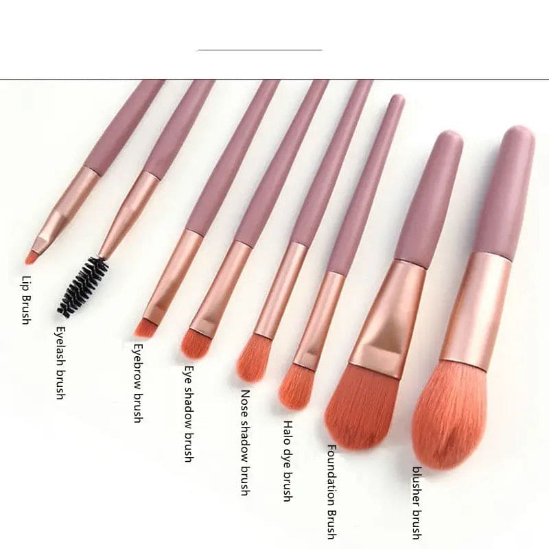 Set Of 8 Mini Makeup Brush Set, Soft Synthetic Hair Brushes, Eyeshadow Foundation Sculpting Brushes, Portable Soft Concealer Brush, Beauty Foundation Eye Shadow Tool Eyelash Brush With Bag Set Of 8 Mini Makeup Brush Set, Soft Synthetic Hair Brushes, Eyeshadow Foundation Sculpting Brushes, Portable Soft Concealer Brush, Beauty Foundation Eye Shadow Tool Eyelash Brush With Bag